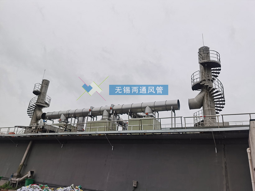上海石洞口工程即將收工，不銹鋼自立式煙囪已全部安裝完畢